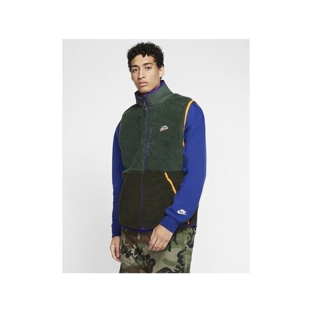 Nike Men's Sportswear Sherpa Fleece Vest Jade Green CD3142 337 NOWT
